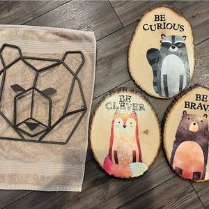 4 woodland wall decoration bundle